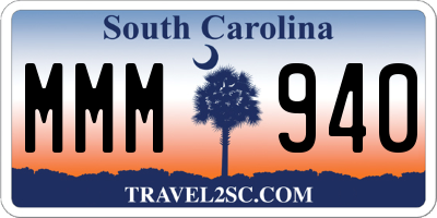 SC license plate MMM940