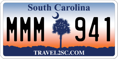 SC license plate MMM941