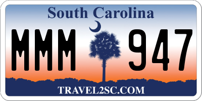 SC license plate MMM947