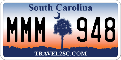 SC license plate MMM948