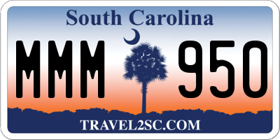 SC license plate MMM950