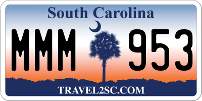 SC license plate MMM953