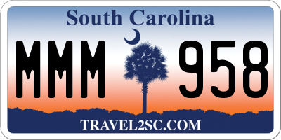 SC license plate MMM958