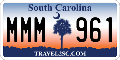 SC license plate MMM961