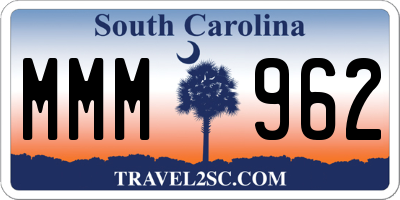 SC license plate MMM962