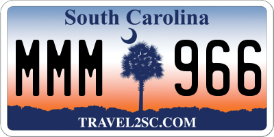 SC license plate MMM966