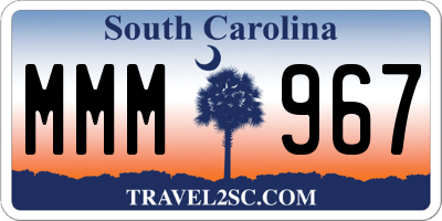 SC license plate MMM967