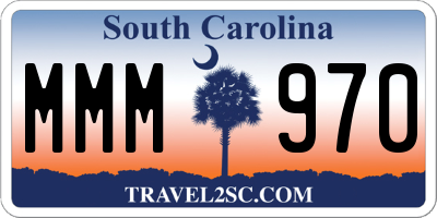 SC license plate MMM970