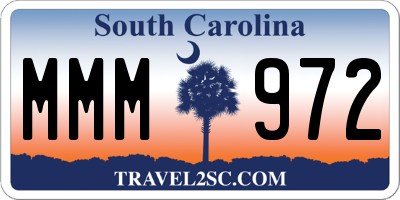 SC license plate MMM972