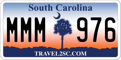 SC license plate MMM976