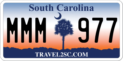 SC license plate MMM977