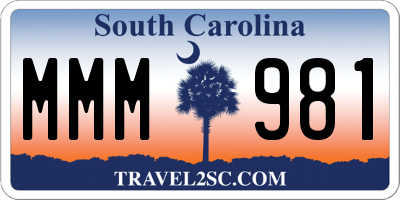 SC license plate MMM981