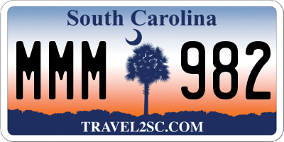 SC license plate MMM982