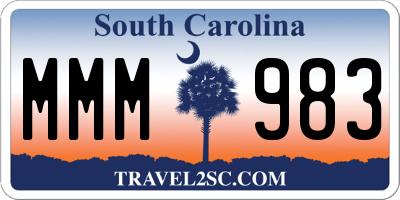 SC license plate MMM983