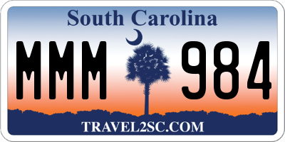 SC license plate MMM984