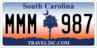 SC license plate MMM987