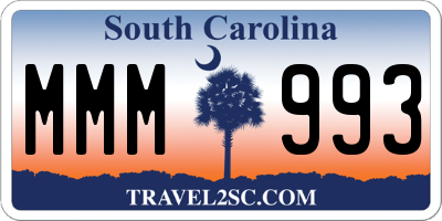 SC license plate MMM993