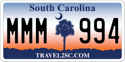 SC license plate MMM994
