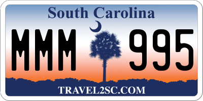 SC license plate MMM995
