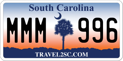 SC license plate MMM996