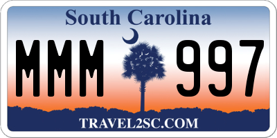 SC license plate MMM997