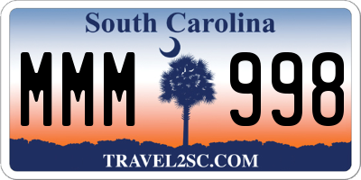 SC license plate MMM998