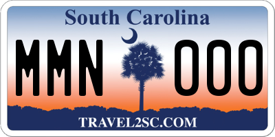 SC license plate MMN000