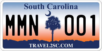 SC license plate MMN001