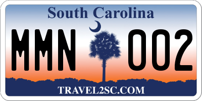 SC license plate MMN002