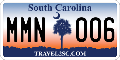 SC license plate MMN006
