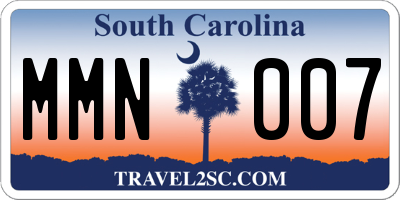 SC license plate MMN007