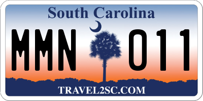 SC license plate MMN011