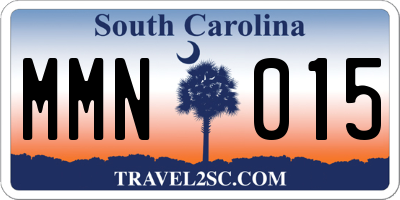SC license plate MMN015