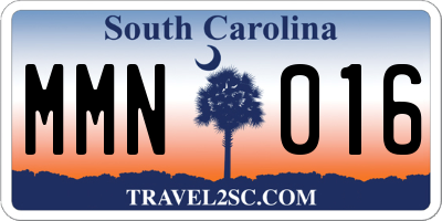 SC license plate MMN016