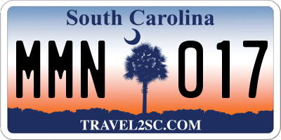 SC license plate MMN017