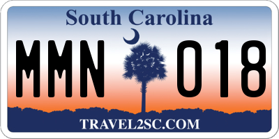 SC license plate MMN018