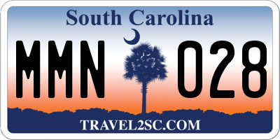 SC license plate MMN028