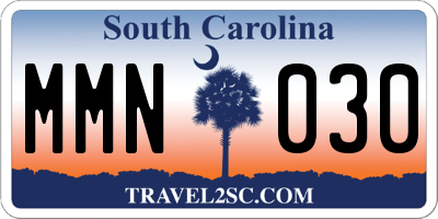 SC license plate MMN030