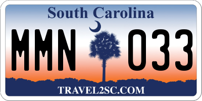 SC license plate MMN033