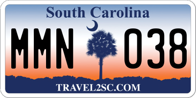 SC license plate MMN038