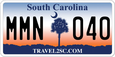 SC license plate MMN040