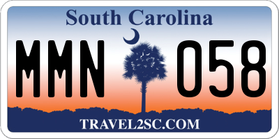SC license plate MMN058