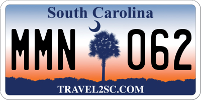 SC license plate MMN062
