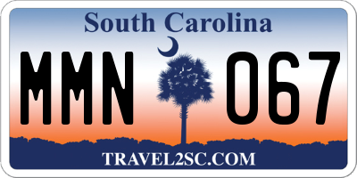 SC license plate MMN067