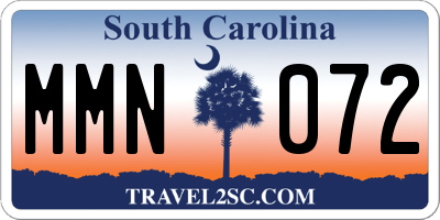 SC license plate MMN072