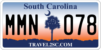SC license plate MMN078