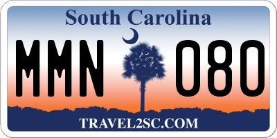 SC license plate MMN080