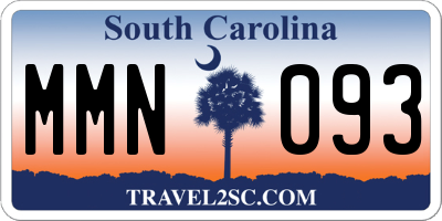 SC license plate MMN093
