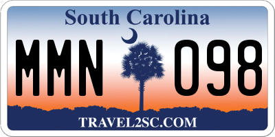SC license plate MMN098
