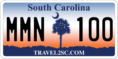 SC license plate MMN100
